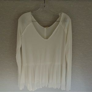 Free People-NWT off white, oversized peplum top